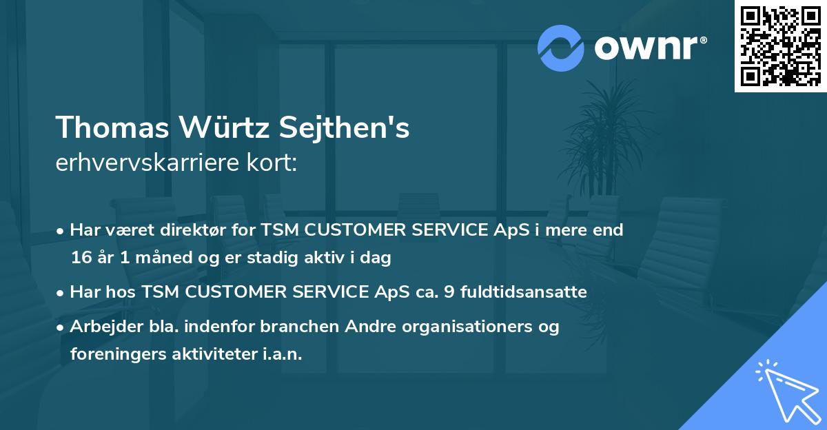 Thomas Würtz Sejthen's erhvervskarriere kort