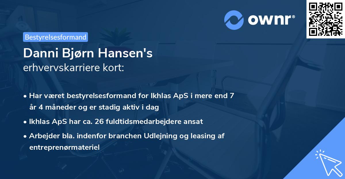 Danni Bjørn Hansen's erhvervskarriere kort