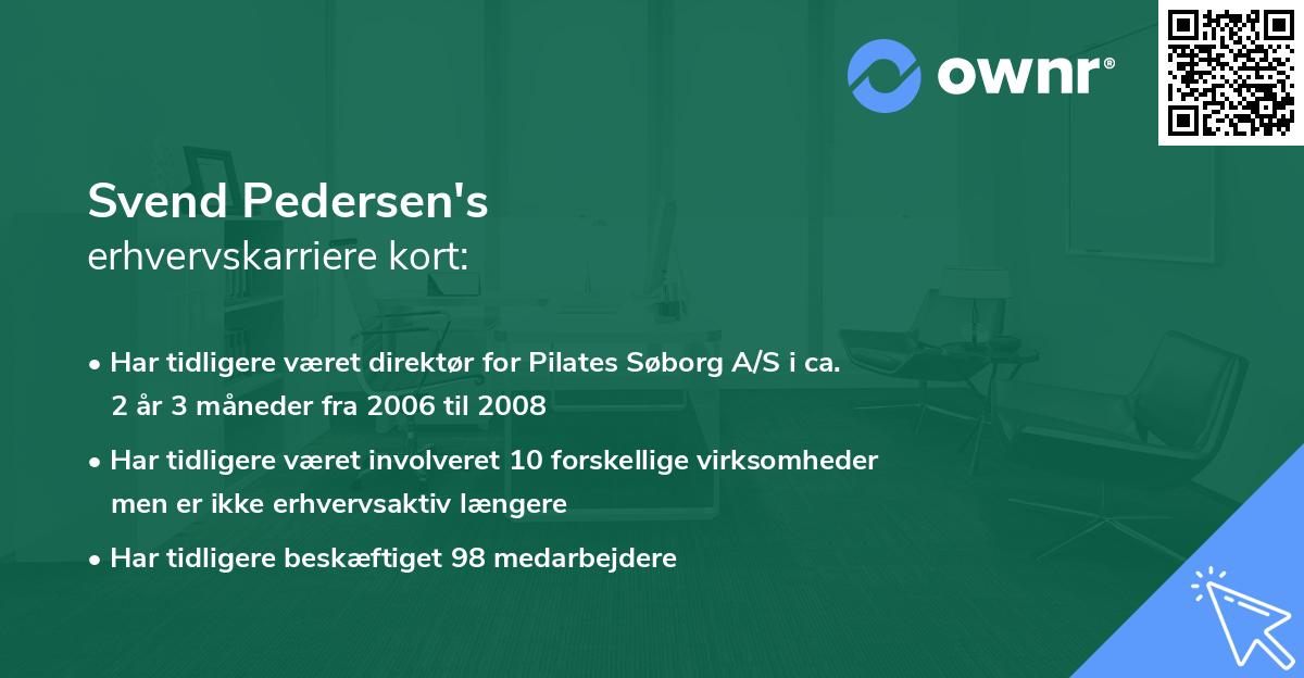 Svend Pedersen's erhvervskarriere kort