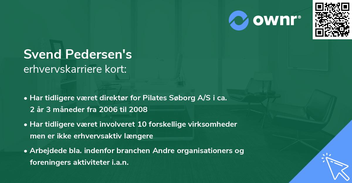 Svend Pedersen's erhvervskarriere kort