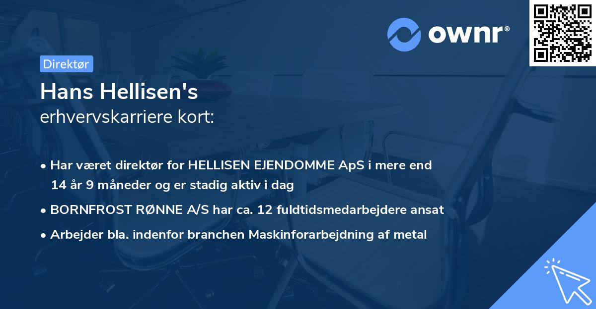 Hans Hellisen's erhvervskarriere kort