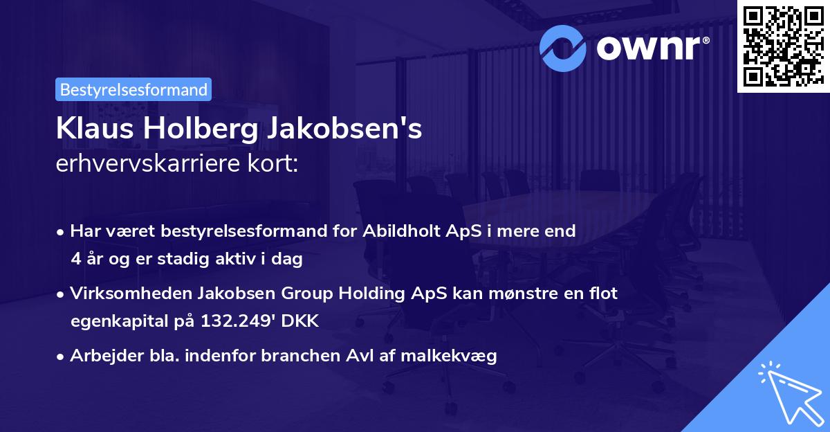 Klaus Holberg Jakobsen's erhvervskarriere kort