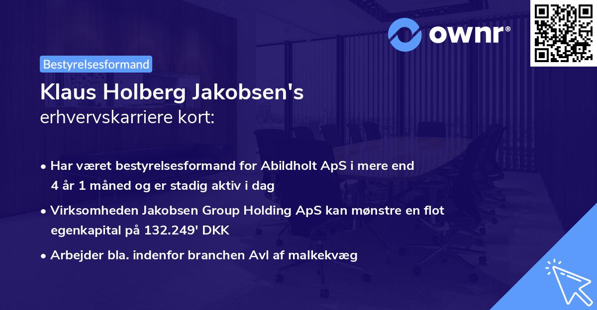 Klaus Holberg Jakobsen's erhvervskarriere kort