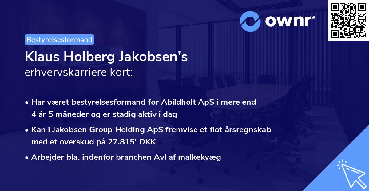 Klaus Holberg Jakobsen's erhvervskarriere kort