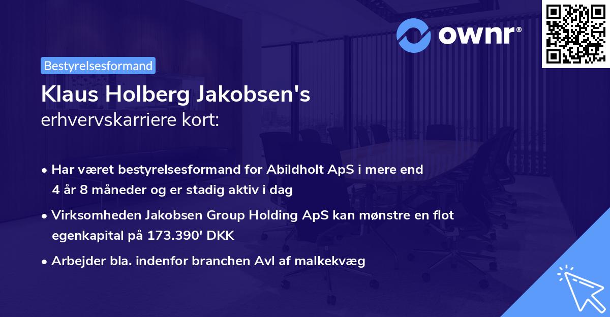 Klaus Holberg Jakobsen's erhvervskarriere kort
