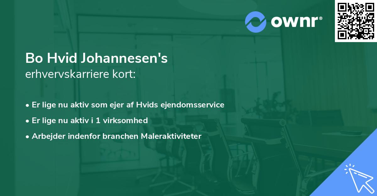 Bo Hvid Johannesen's erhvervskarriere kort