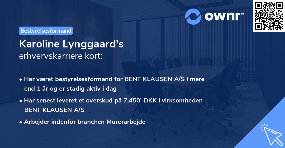 Karoline Lynggaard's erhvervskarriere kort