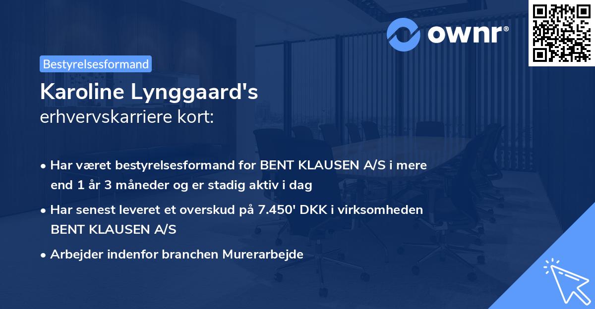Karoline Lynggaard's erhvervskarriere kort