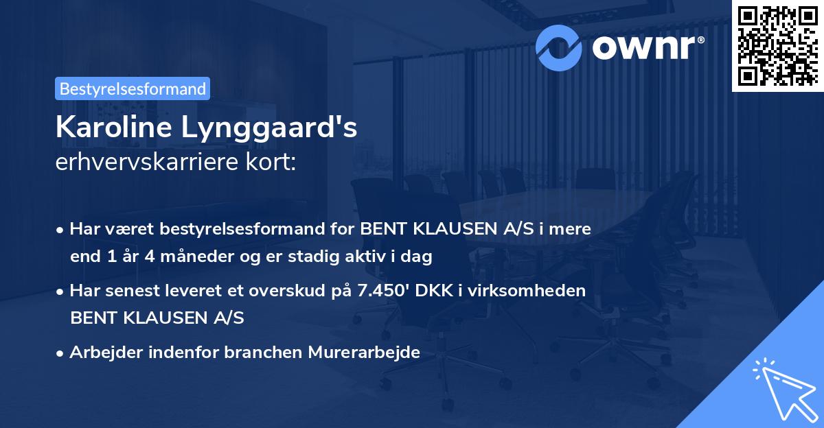 Karoline Lynggaard's erhvervskarriere kort