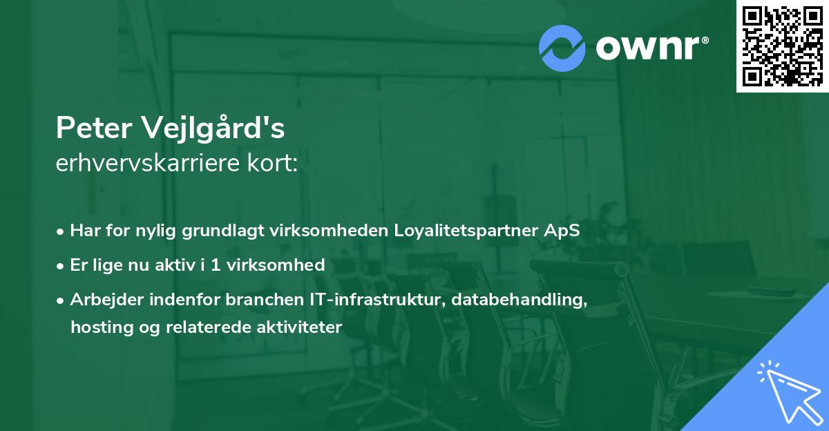 Peter Vejlgård's erhvervskarriere kort