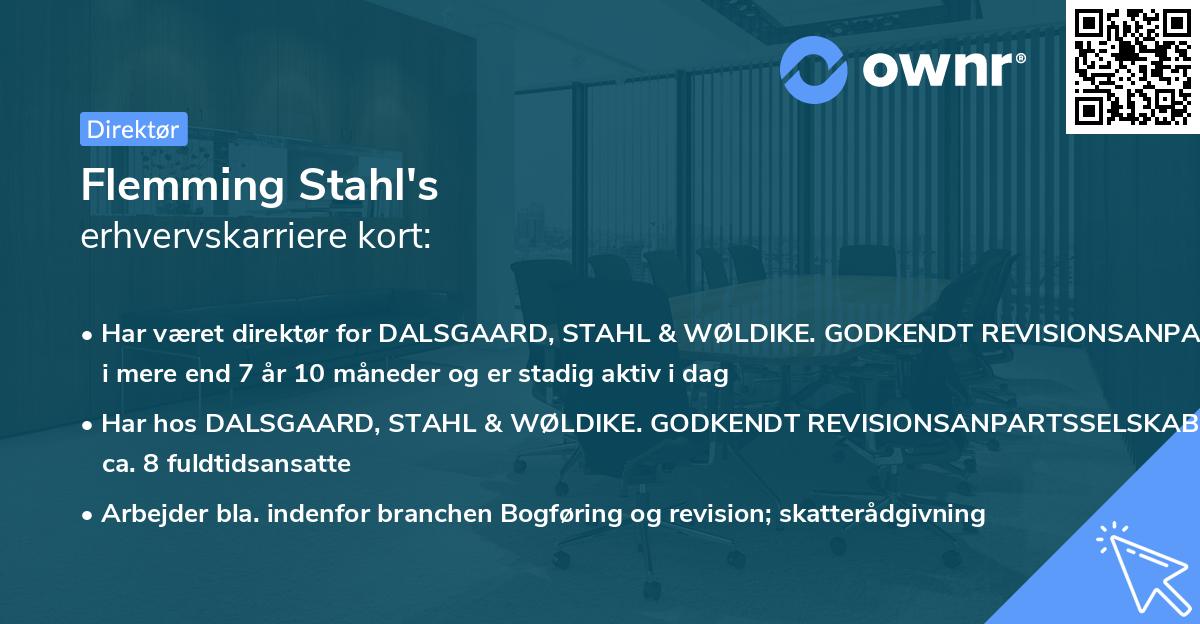Flemming Stahl's erhvervskarriere kort