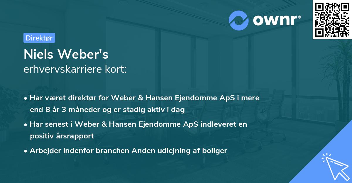 Niels Weber's erhvervskarriere kort