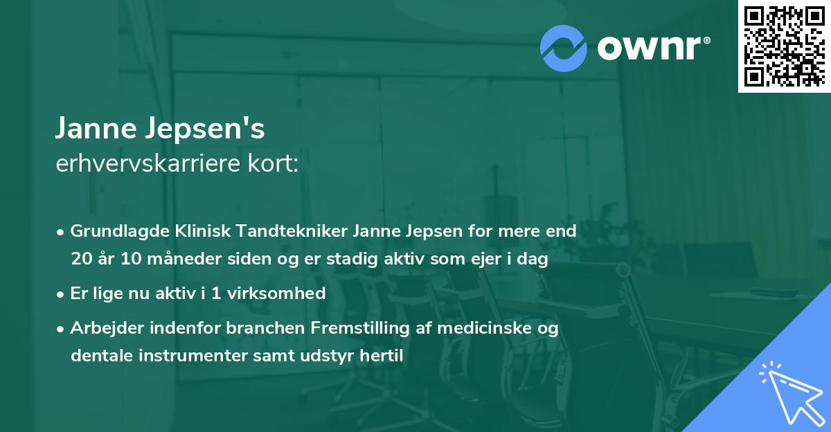 Janne Jepsen's erhvervskarriere kort