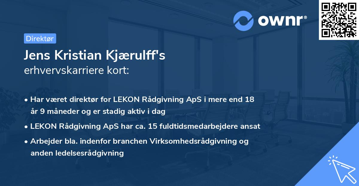 Jens Kristian Kjærulff's erhvervskarriere kort