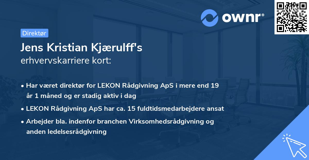 Jens Kristian Kjærulff's erhvervskarriere kort