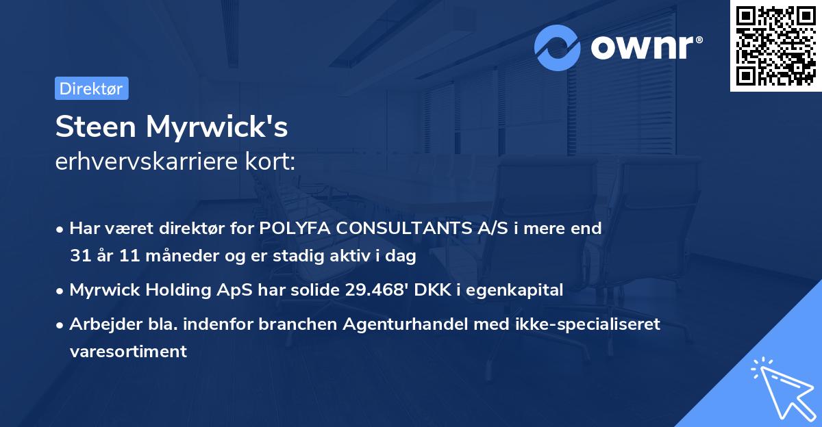 Steen Myrwick's erhvervskarriere kort
