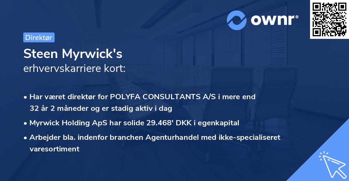 Steen Myrwick's erhvervskarriere kort
