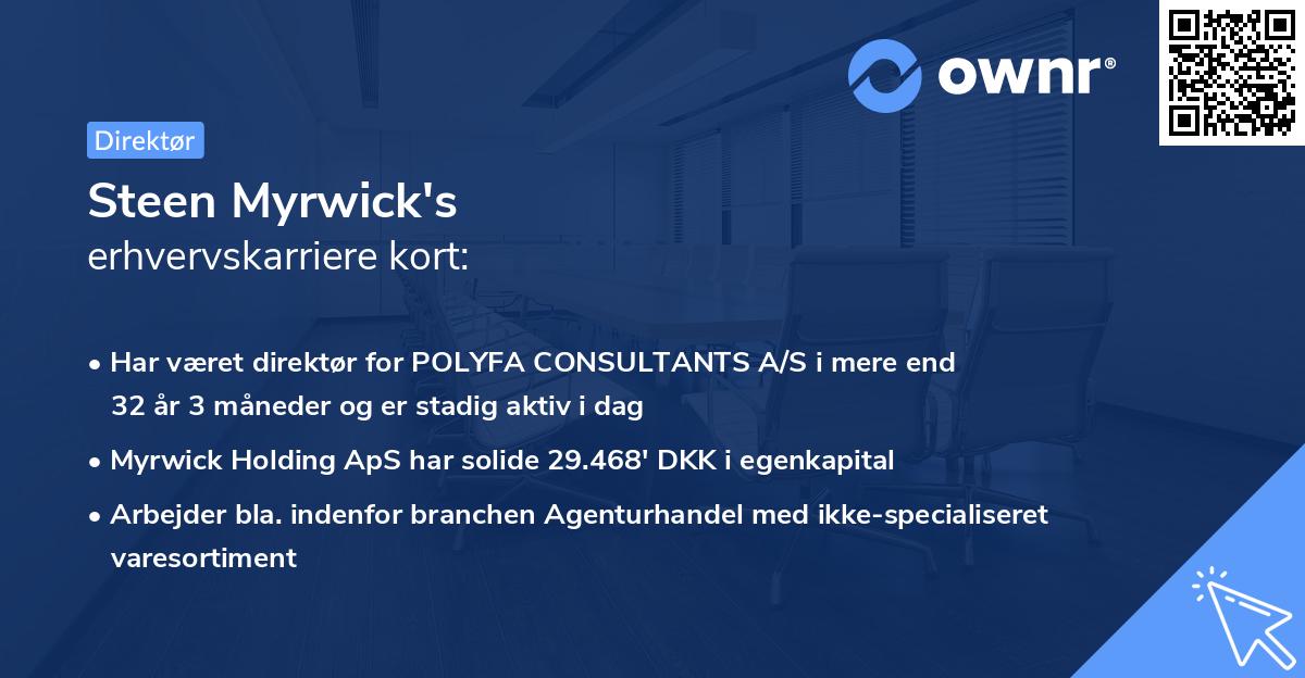 Steen Myrwick's erhvervskarriere kort