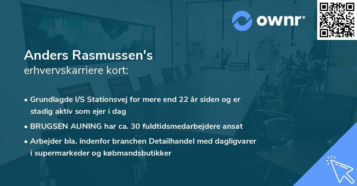 Anders Rasmussen's erhvervskarriere kort