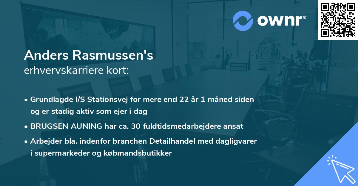 Anders Rasmussen's erhvervskarriere kort