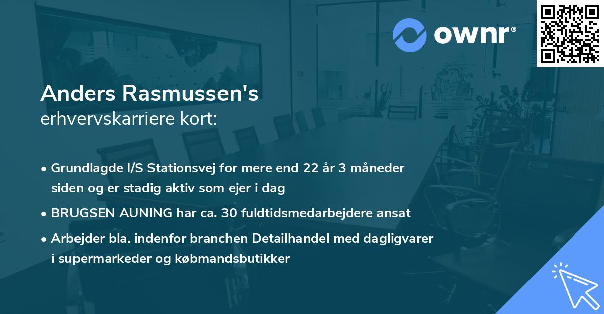 Anders Rasmussen's erhvervskarriere kort