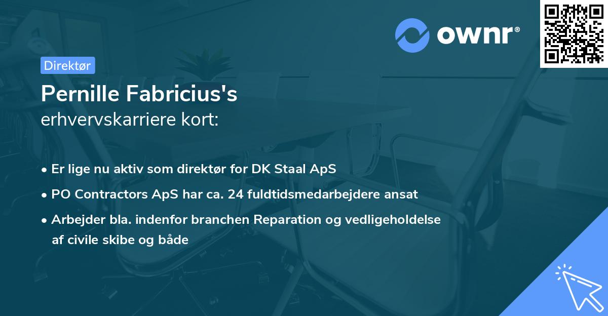 Pernille Fabricius's erhvervskarriere kort