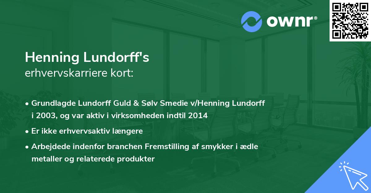 Henning Lundorff's erhvervskarriere kort