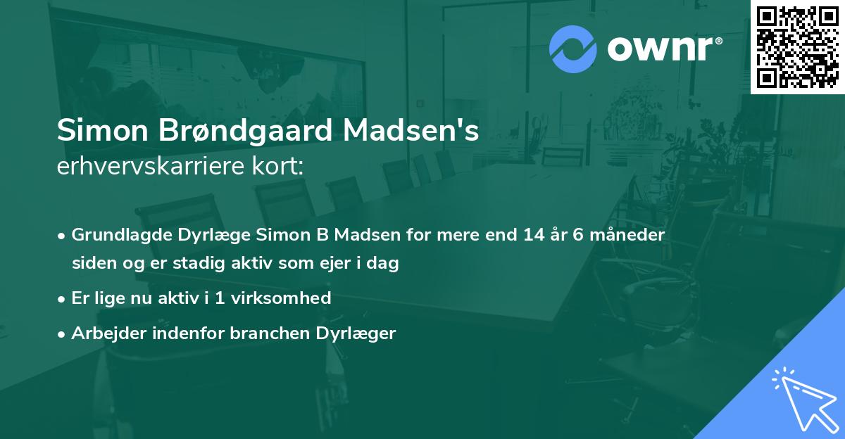Simon Brøndgaard Madsen's erhvervskarriere kort