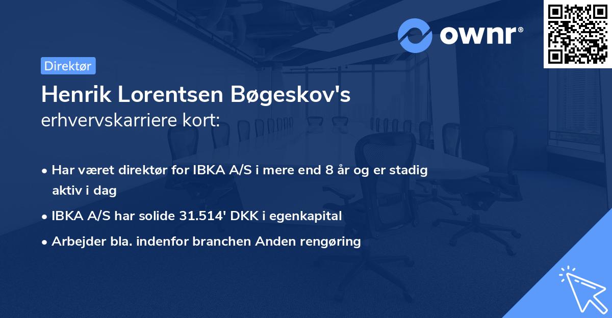 Henrik Lorentsen Bøgeskov's erhvervskarriere kort