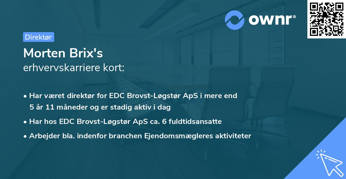 Morten Brix's erhvervskarriere kort