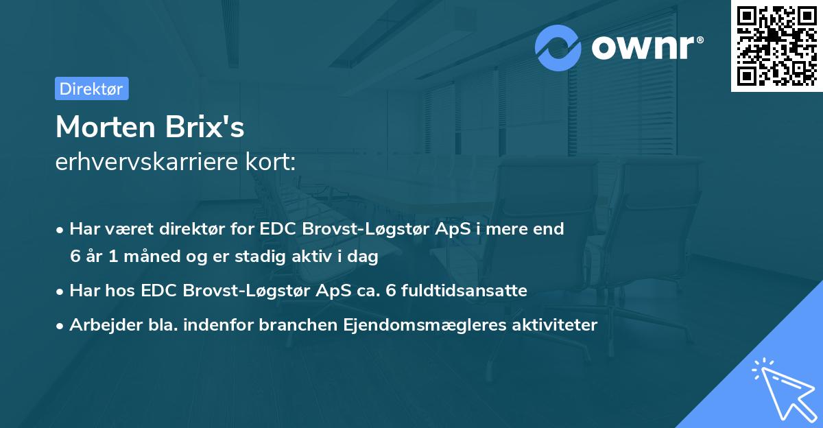 Morten Brix's erhvervskarriere kort