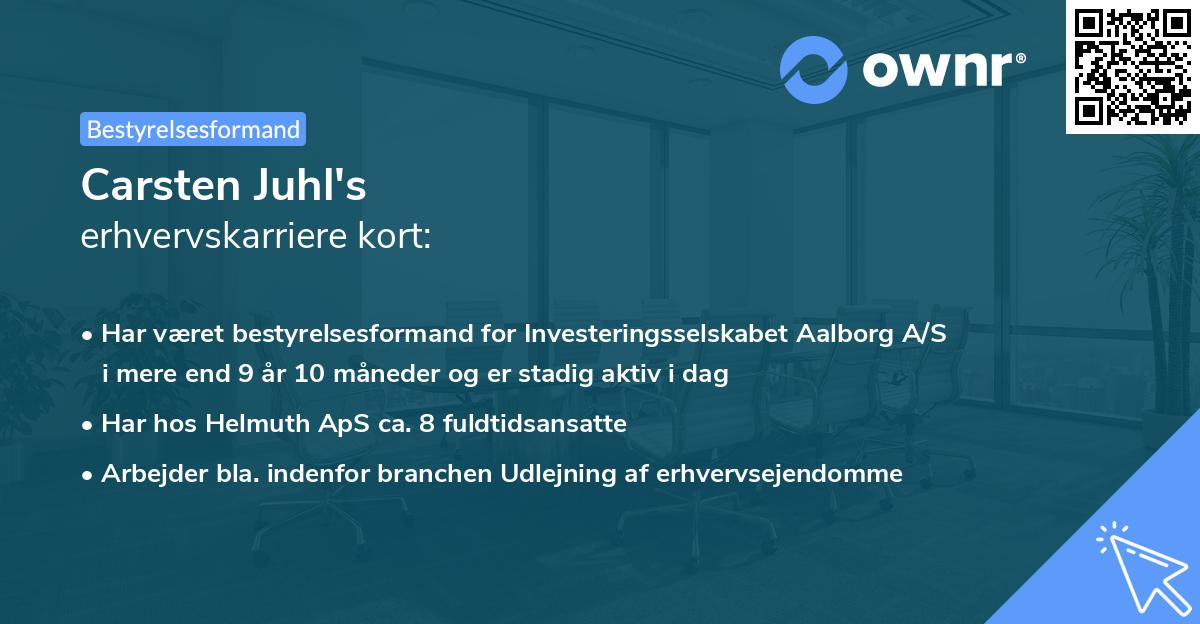 Carsten Juhl's erhvervskarriere kort