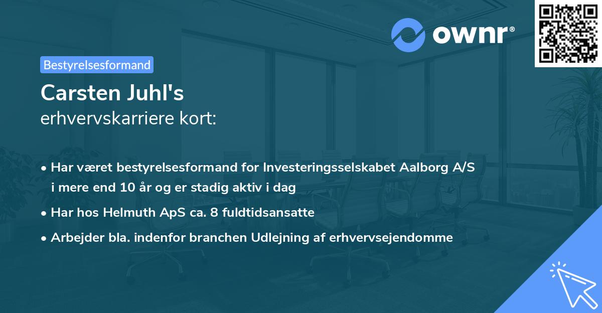 Carsten Juhl's erhvervskarriere kort