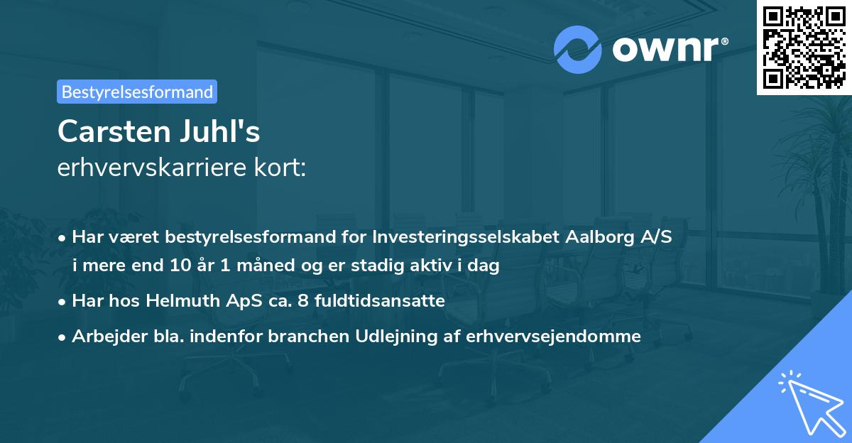 Carsten Juhl's erhvervskarriere kort