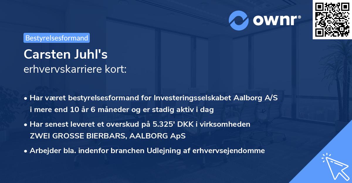 Carsten Juhl's erhvervskarriere kort