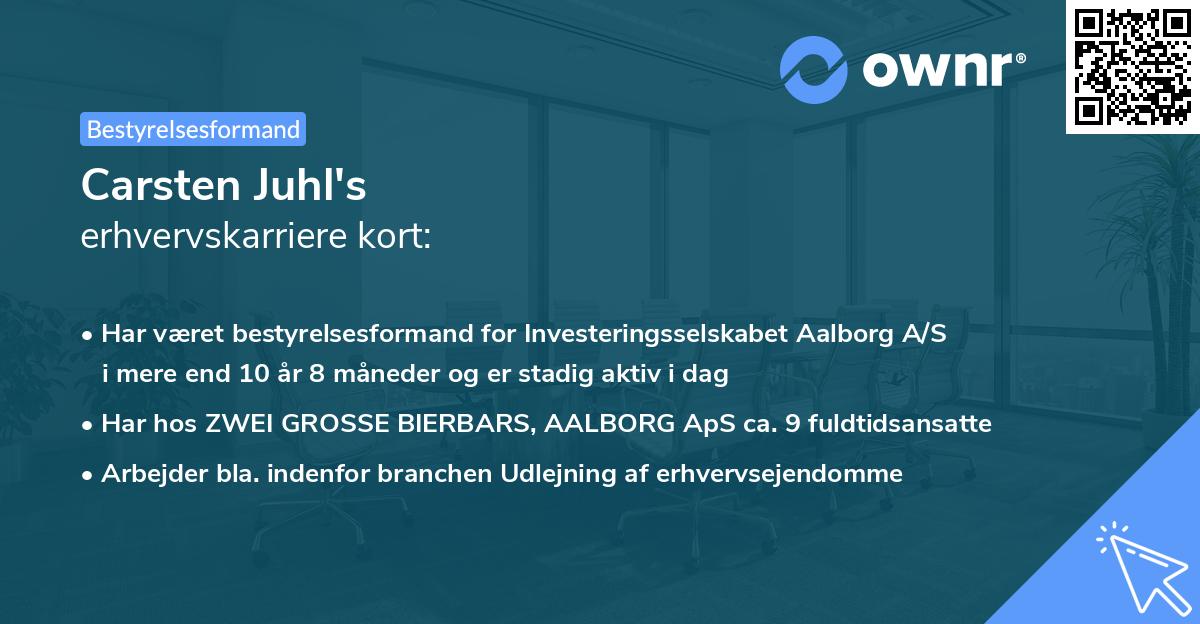 Carsten Juhl's erhvervskarriere kort