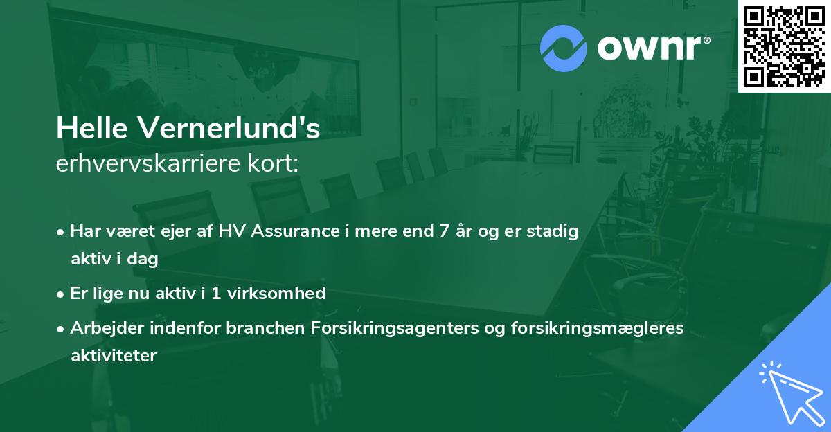 Helle Vernerlund's erhvervskarriere kort