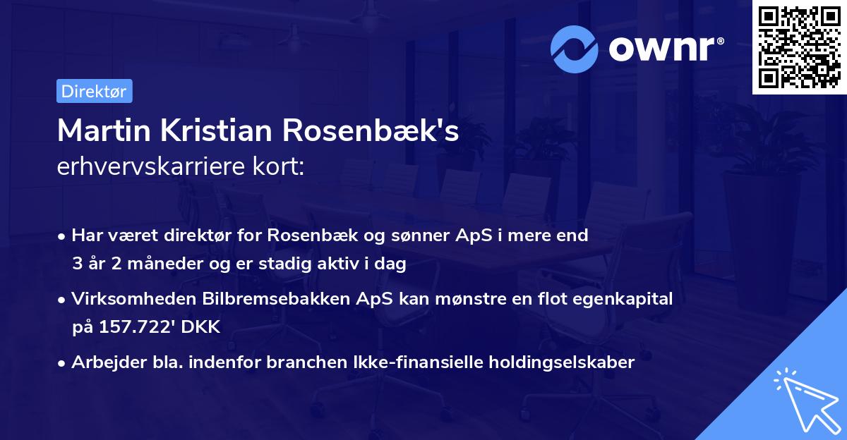 Martin Kristian Rosenbæk's erhvervskarriere kort