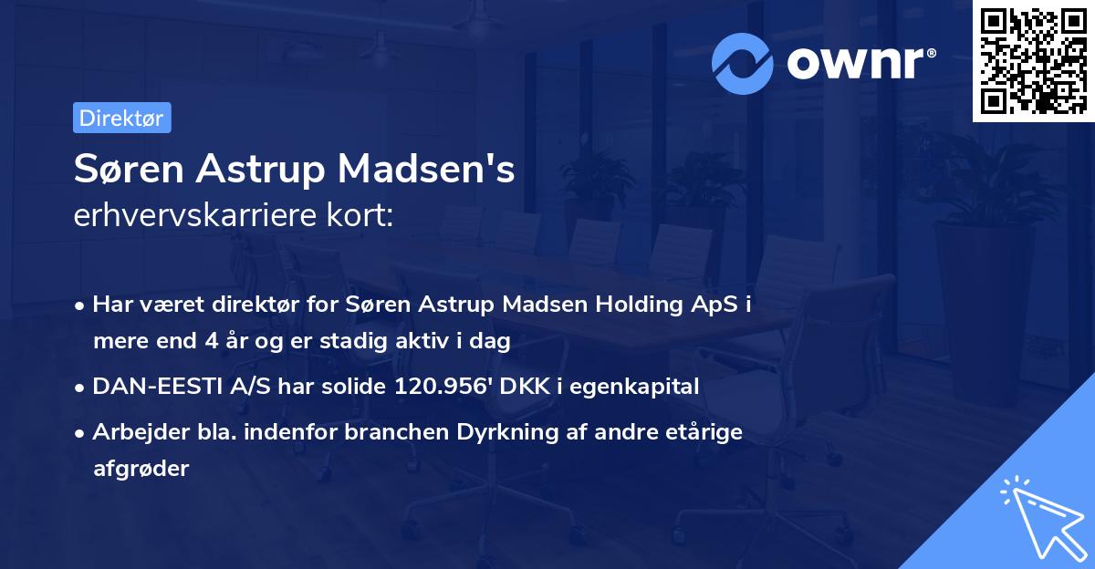 Søren Astrup Madsen's erhvervskarriere kort