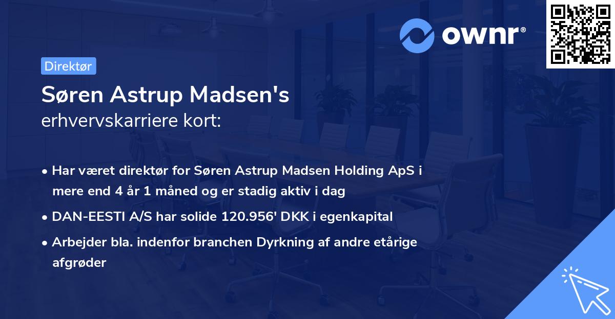 Søren Astrup Madsen's erhvervskarriere kort