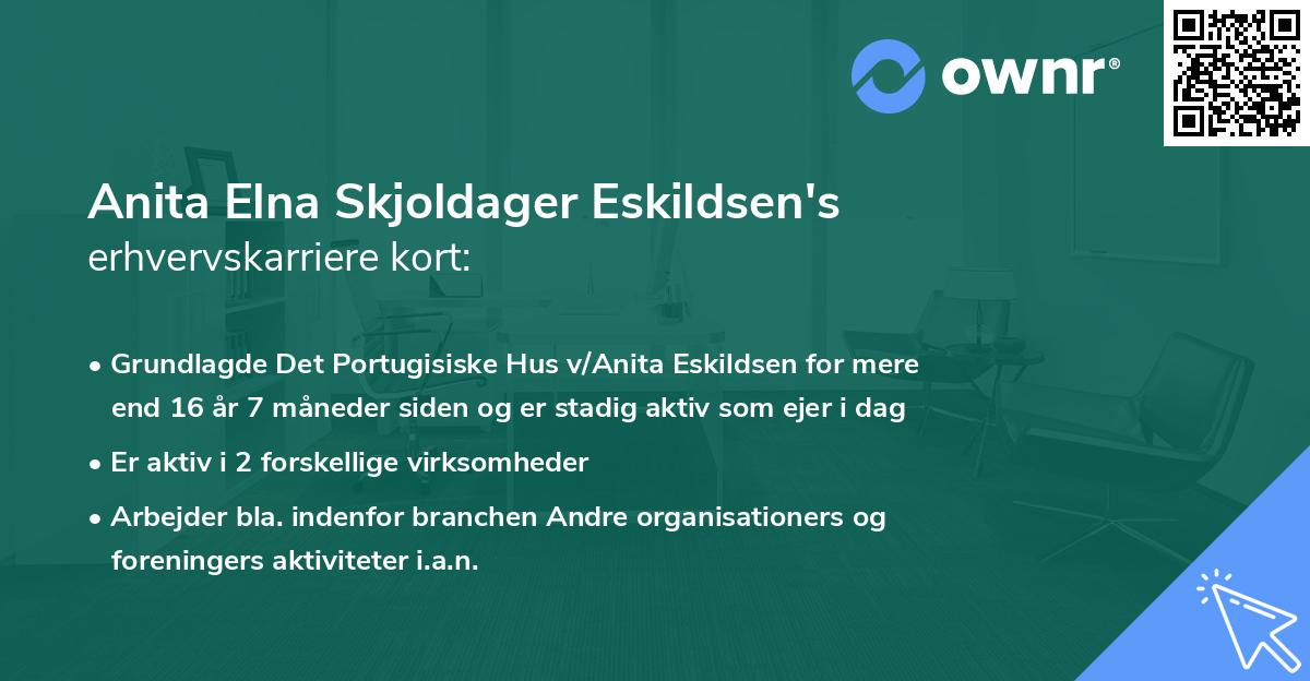 Anita Elna Skjoldager Eskildsen's erhvervskarriere kort