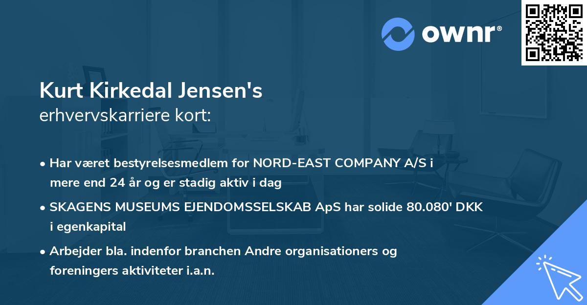 Kurt Kirkedal Jensen's erhvervskarriere kort
