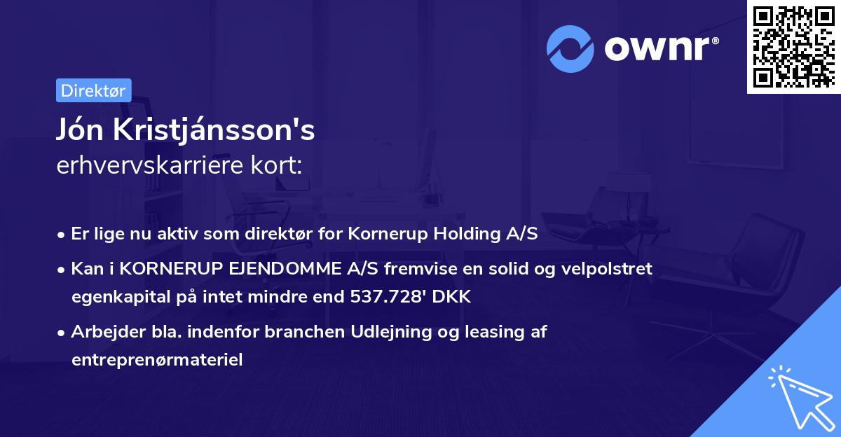 Jón Kristjánsson's erhvervskarriere kort