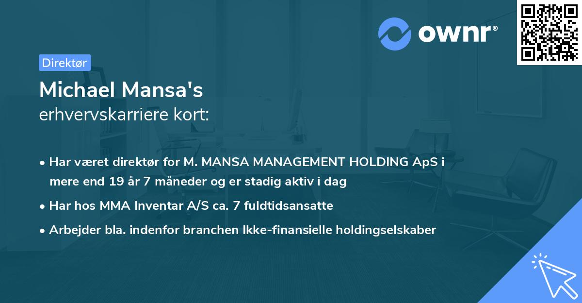 Michael Mansa's erhvervskarriere kort