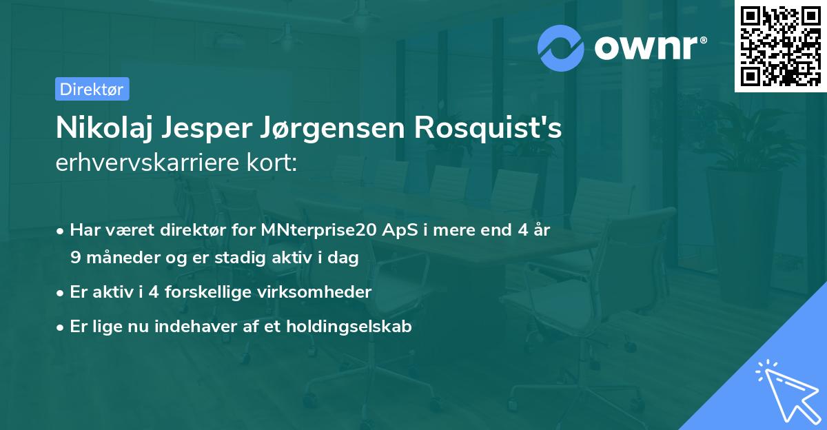 Nikolaj Jesper Jørgensen Rosquist's erhvervskarriere kort