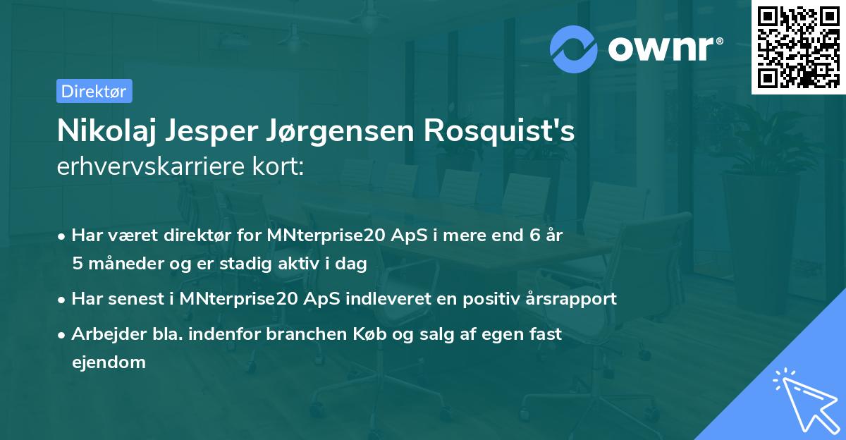 Nikolaj Jesper Jørgensen Rosquist's erhvervskarriere kort