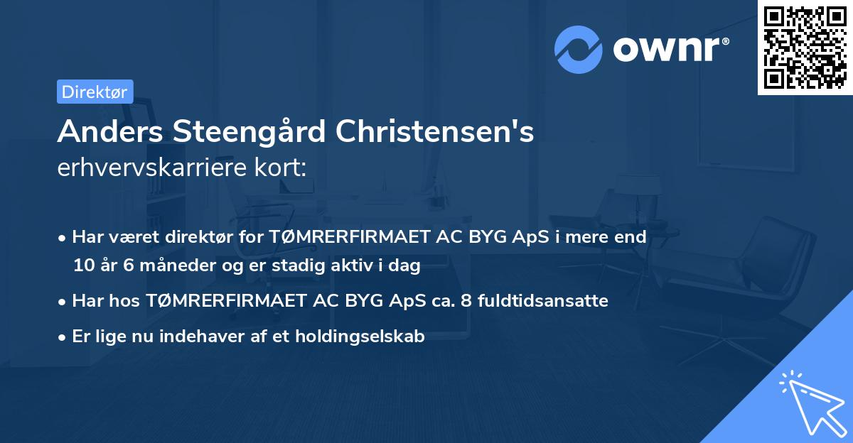 Anders Steengård Christensen's erhvervskarriere kort