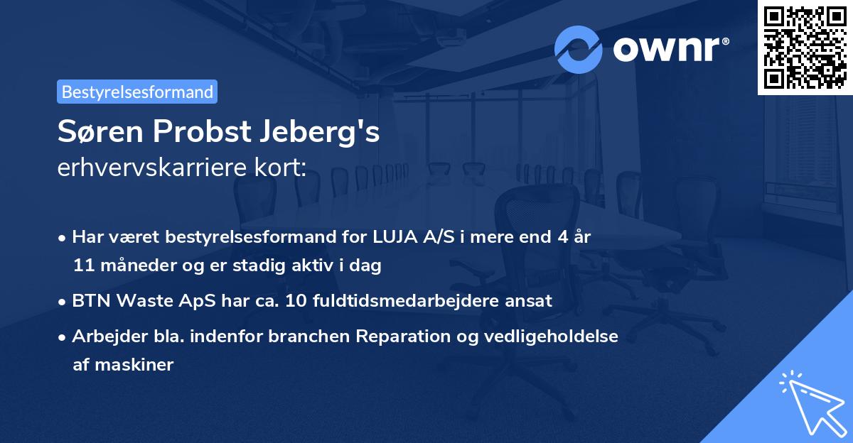 Søren Probst Jeberg's erhvervskarriere kort