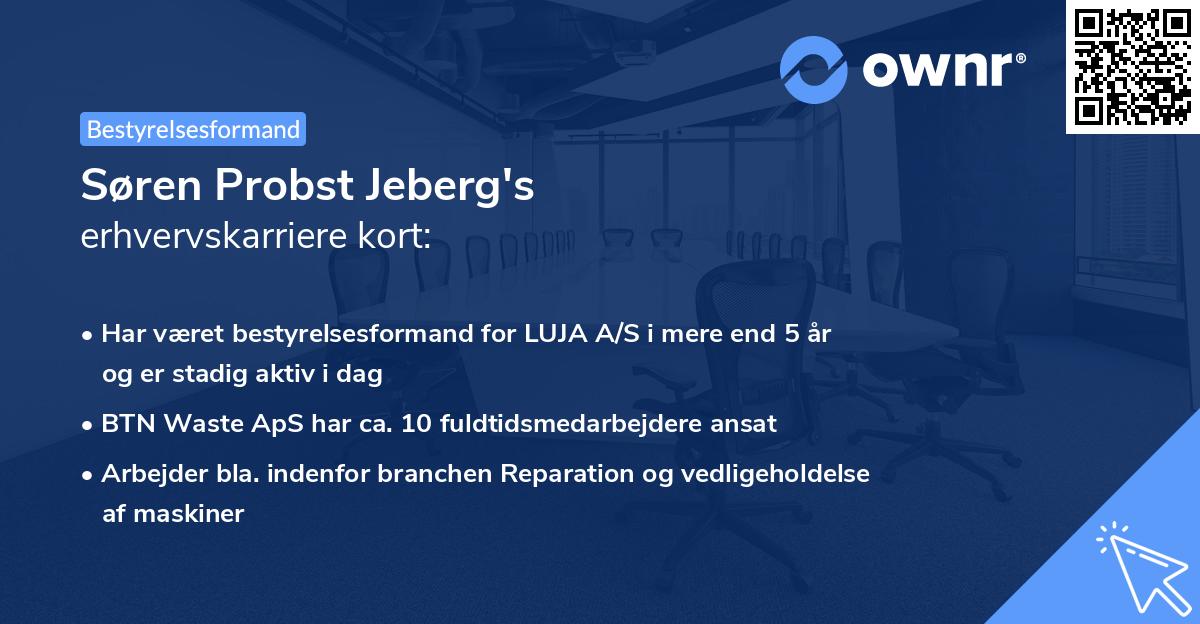 Søren Probst Jeberg's erhvervskarriere kort