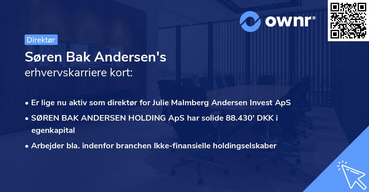 Søren Bak Andersen's erhvervskarriere kort